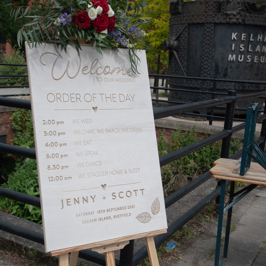 'The Whirlow' Order of the Day Wedding Sign