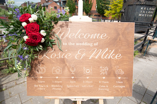 'The Whitley' Order of the Day Wedding Sign