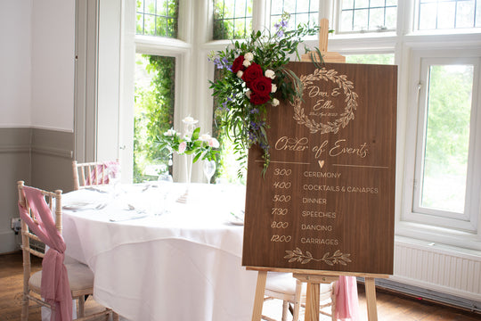 'The Chatsworth' Order of the Day Wedding Sign
