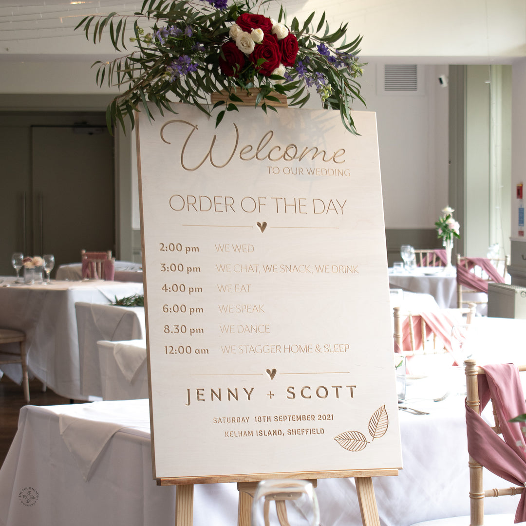 'The Whirlow' Order of the Day Wedding Sign
