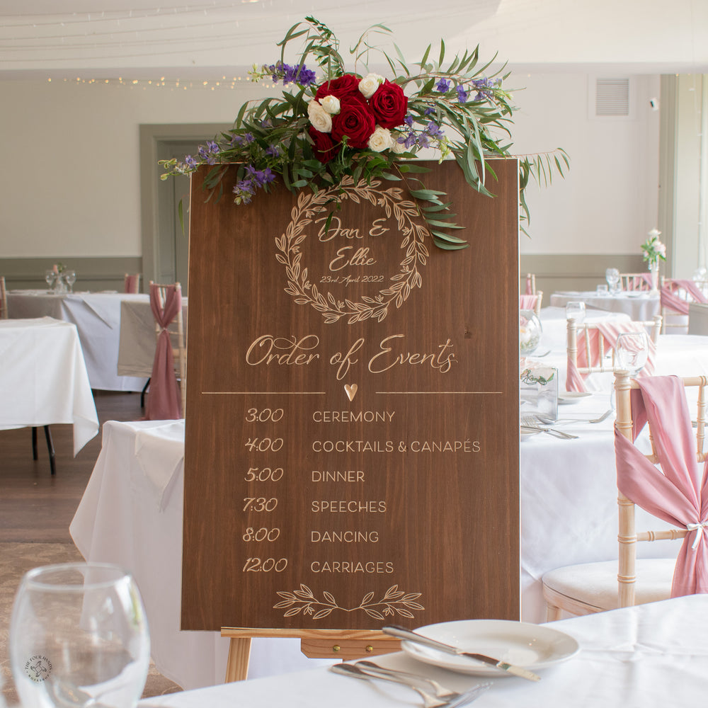 'The Chatsworth' Order of the Day Wedding Sign
