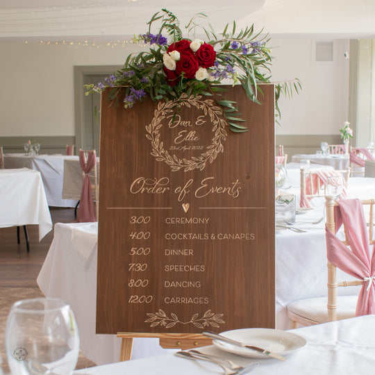 'The Chatsworth' Order of the Day Wedding Sign