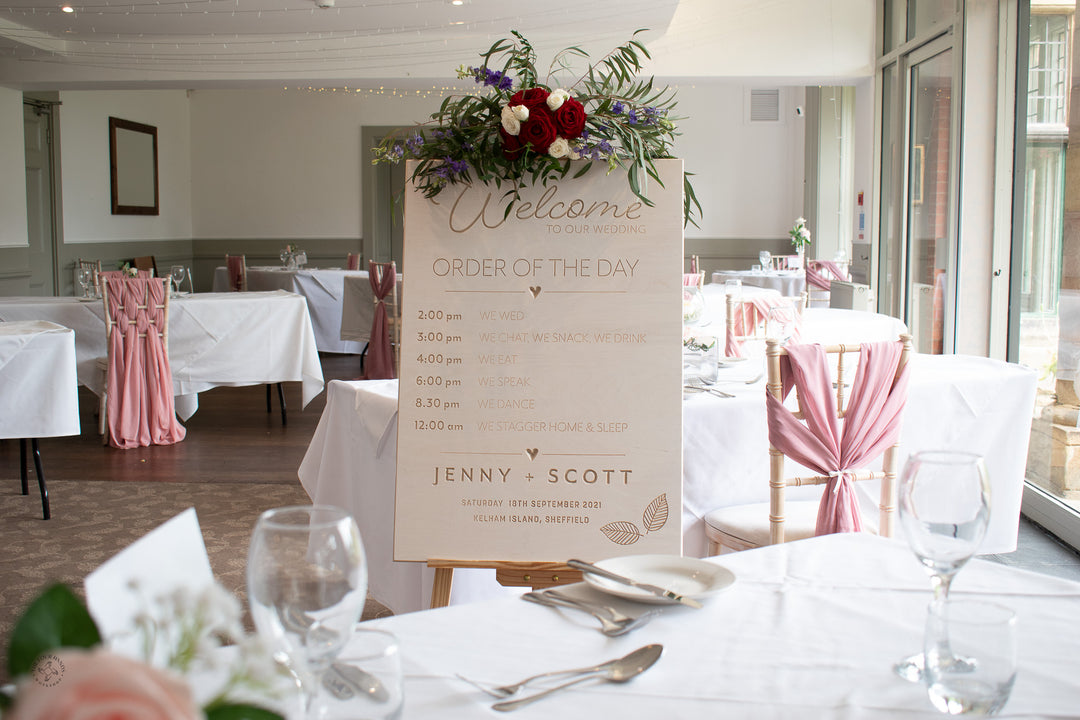 'The Whirlow' Order of the Day Wedding Sign