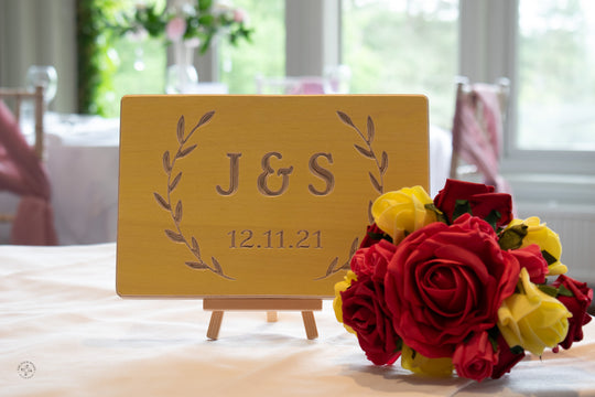 Wreath with Initials Personalised Wedding or Anniversary Gift