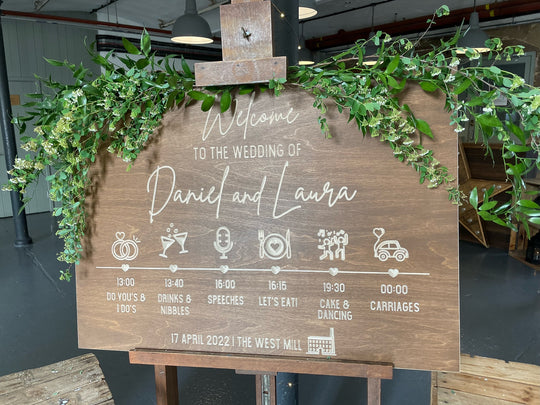 'The Whitley' Order of the Day Wedding Sign