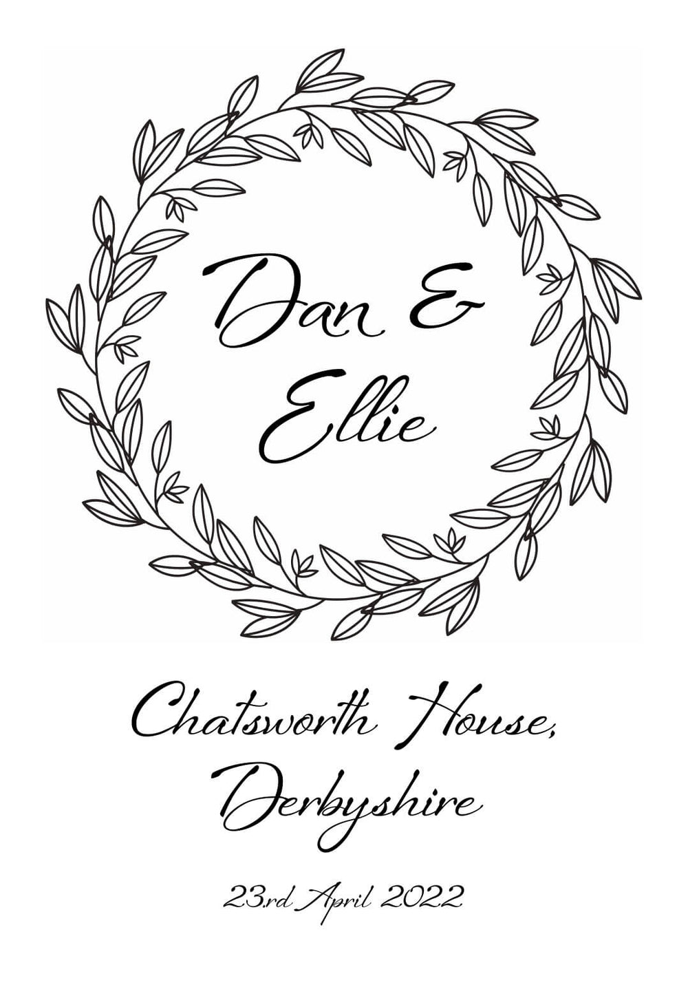 'The Chatsworth' Welcome to our Wedding Sign